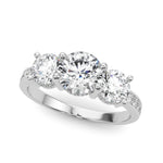 Stunning 0.50-1.50 CT Round Moissanite Engagement Ring With Three Stone & Hidden Halo Design 2