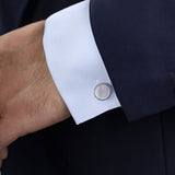 Round Twisted Rope Trim Cufflinks For Men