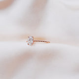 Stunning 0.5 CT Oval Moissanite Stone Engagement Ring In Solitaire Design 5