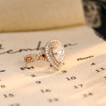 Stunning 2.0 CT Pear Moissanite Engagement Ring with Double Halo & Pave Design 7