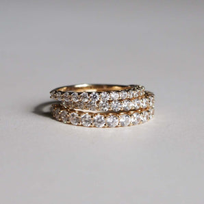 Stunning 0.5 TCW Round Moissanite Stones Half Eternity Wedding Band