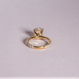 Classic 3.0 CT Cushion Moissanite Engagement Ring with Hidden Halo & Pave Design 7