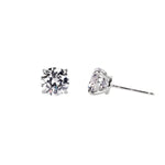 Round Cut Cubic Zirconia in 925 Sterling Silver Earrings 3