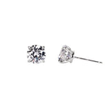 Round Cut Cubic Zirconia in 925 Sterling Silver Earrings 3