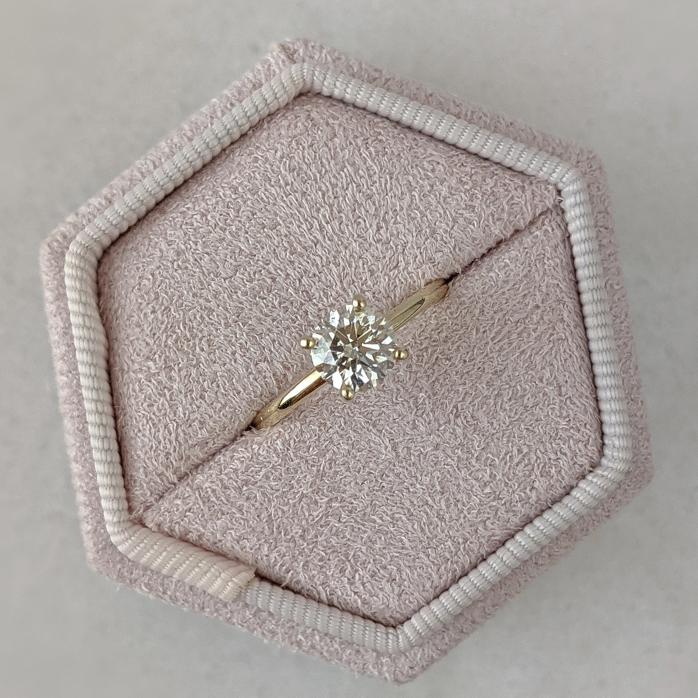 Round Hidden Halo Lab Grown Diamond Engagement Ring
