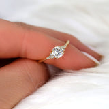 Stunning 0.75 CT Round Moissanite Engagement Ring With Cluster Design 6
