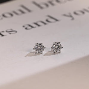 0.70 TCW Round Cut Moissanite Stud Earrings in Gold