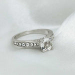 Round Cut Channel Setting Cubic Zirconia in 925 Sterling Silver Ring 7