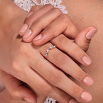 Stunning 0.20 TCW Round & Marquise Moissanite Stones Cluster Wedding Bands 2
