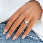 Stunning 0.5 CT Marquise Moissanite Engagement Ring With Cluster Design 7