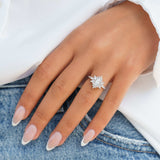 Stunning 0.5 CT Marquise Moissanite Engagement Ring With Cluster Design 7