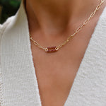 2.5 TCW Round Garnet Lab Made Diamond- January Birthstone Necklace 3