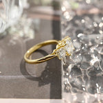 3.0 CT Round Shaped Moissanite Engagement Ring With Three Stone Style 3