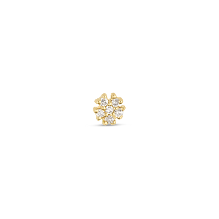 0.30 TCW Round Cut Moissanite Tiny Flower Stud Earrings in Gold 5