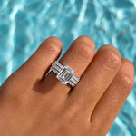 Stunning 3.0 CT Emerald Moissanite Engagement Ring Semi Pave Design 5