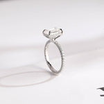 Stunning 1.0 - 2.0 CT Emerald Moissanite Engagement Ring with Hidden Halo Design 7