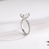 Stunning 1.0 - 2.0 CT Emerald Moissanite Engagement Ring with Hidden Halo Design 7
