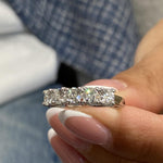 Stunning 1.15 CT Round Moissanite Stones Five Stone Wedding Bands 4