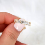 Stunning 1.5 TCW Emerald Moissanite Stones Half Eternity  Wedding Bands 3