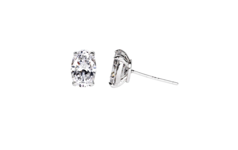 Round Cut Cubic Zirconia in 925 Sterling Silver Earrings 2