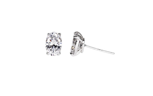 Round Cut Cubic Zirconia in 925 Sterling Silver Earrings 2