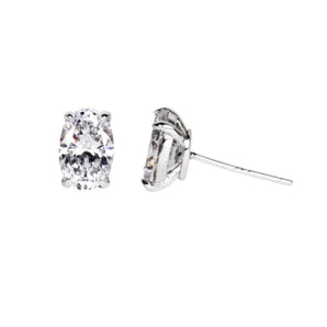 Round Cut Cubic Zirconia in 925 Sterling Silver Earrings