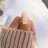 Stunning 3.0 CT Radiant Moissanite Engagement Ring in Hidden Halo Design 5