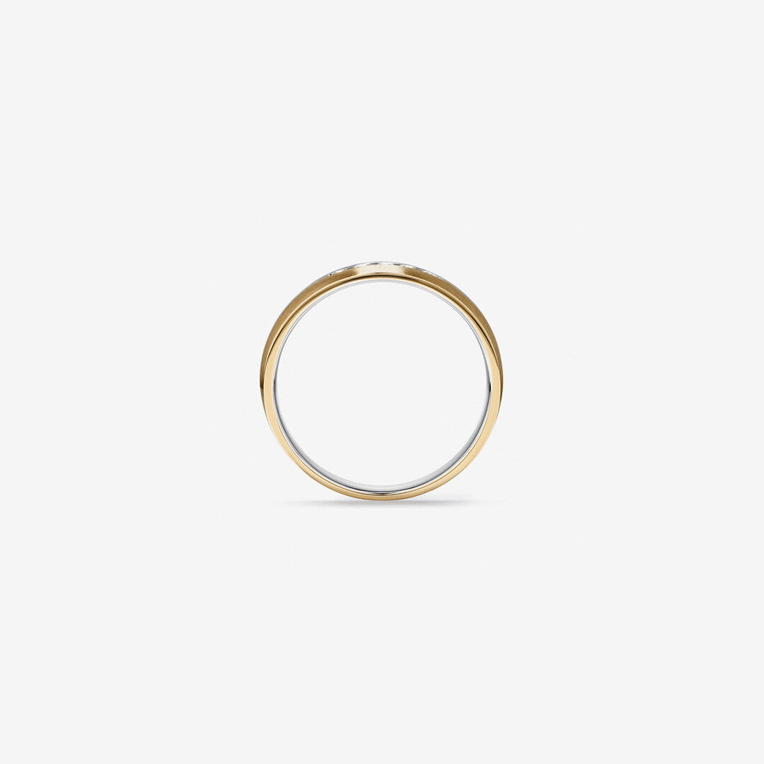 0.15 CT Round Moissanite Channel Set Men's Wedding Band in Solid Gold 2