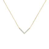 0.40 CT Round Moissanite Diamond V-Shape Pendant Necklace in Solid Gold 4