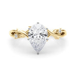 Stunning 1.0-2.0 CT Pear Moissanite Engagement Ring with Twig Design 1