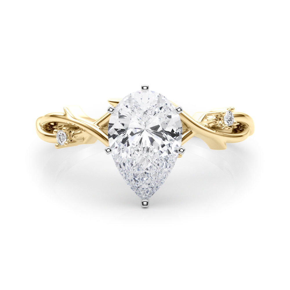 Stunning 1.0-2.0 CT Pear Moissanite Engagement Ring with Twig Design 1