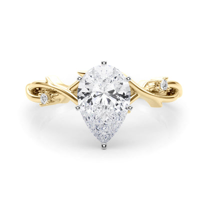 Stunning 1.0-2.0 CT Pear Moissanite Engagement Ring with Twig Design 1