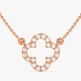 0.30 CT Round Moissanite Diamond Good Luck Pendant Necklace in Solid Gold 3