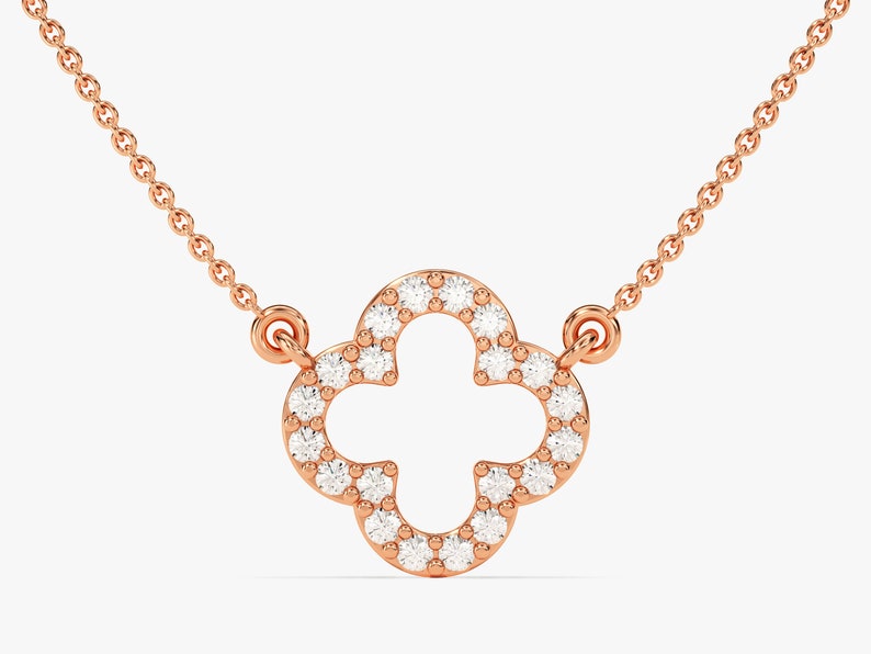 0.30 CT Round Moissanite Diamond Good Luck Pendant Necklace in Solid Gold 3