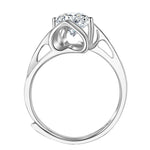Round Cut Swirl StyleCubic Zirconia in 925 Sterling Silver Ring 6