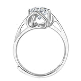 Round Cut Swirl StyleCubic Zirconia in 925 Sterling Silver Ring 6