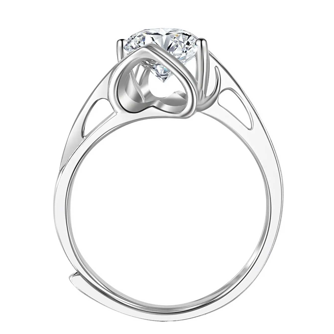 Round Cut Swirl StyleCubic Zirconia in 925 Sterling Silver Ring 6