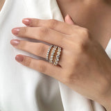 Stunning 0.30 TCW Round Moissanite Stones Half Eternity Wedding Band 4