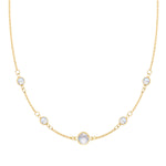 0.25 CT Round Moonstone Lab Made Diamond- June Birthstone Necklace 1