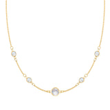0.25 CT Round Moonstone Lab Made Diamond- June Birthstone Necklace 1