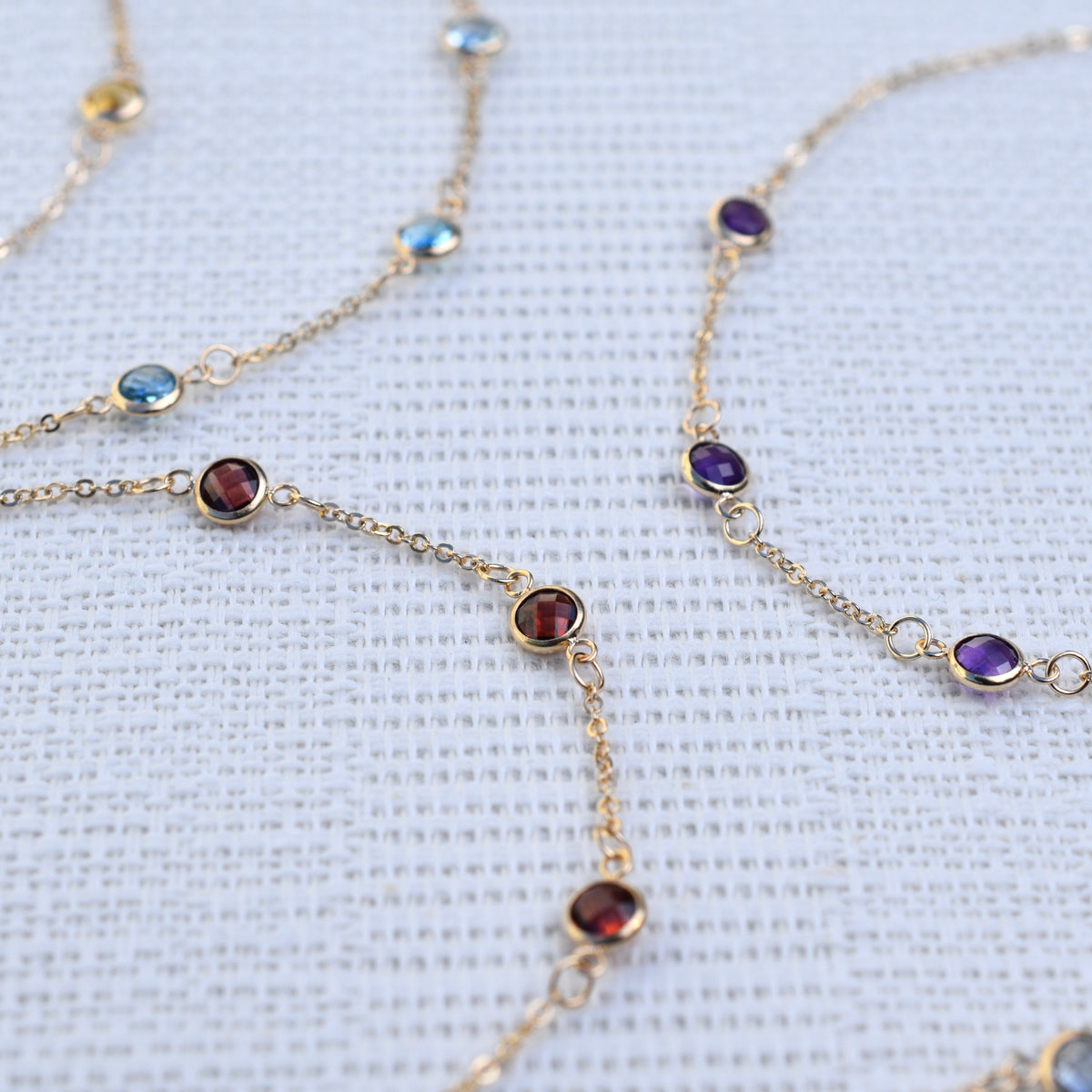 0.75 TCW Round Garnet Lab Made Diamond-January Birthstone Bracelet 8