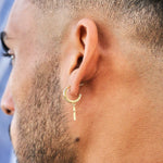 Cross Huggies Silver Earrings for Him 3