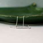 0.30 TCW Round Moissanite Diamond Bar Pendant Necklace in Solid Gold 1