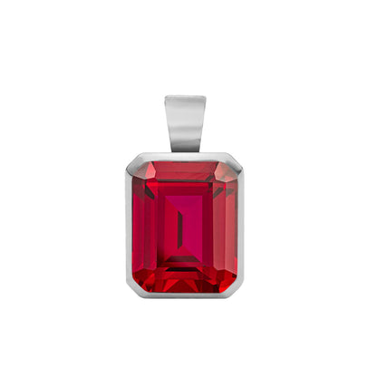 4 CT Emerald Ruby Lab Made Diamond- July Birthstone Pendant 4