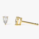 1.0 TCW Pear Cut Moissanite Stud Earrings in Gold 1