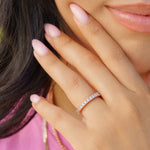 Stunning 0.3 TCW Round Moissanite Stone in Full Eternity Wedding Band 5
