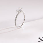 Stunning 0.5 - 1.5 CT Emerald Moissanite Engagement Ring with Pave Design 3
