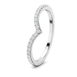Stunning 0.2 TCW Round Moissanite Stones Curved Wedding Bands 3