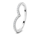Stunning 0.2 TCW Round Moissanite Stones Curved Wedding Bands 3