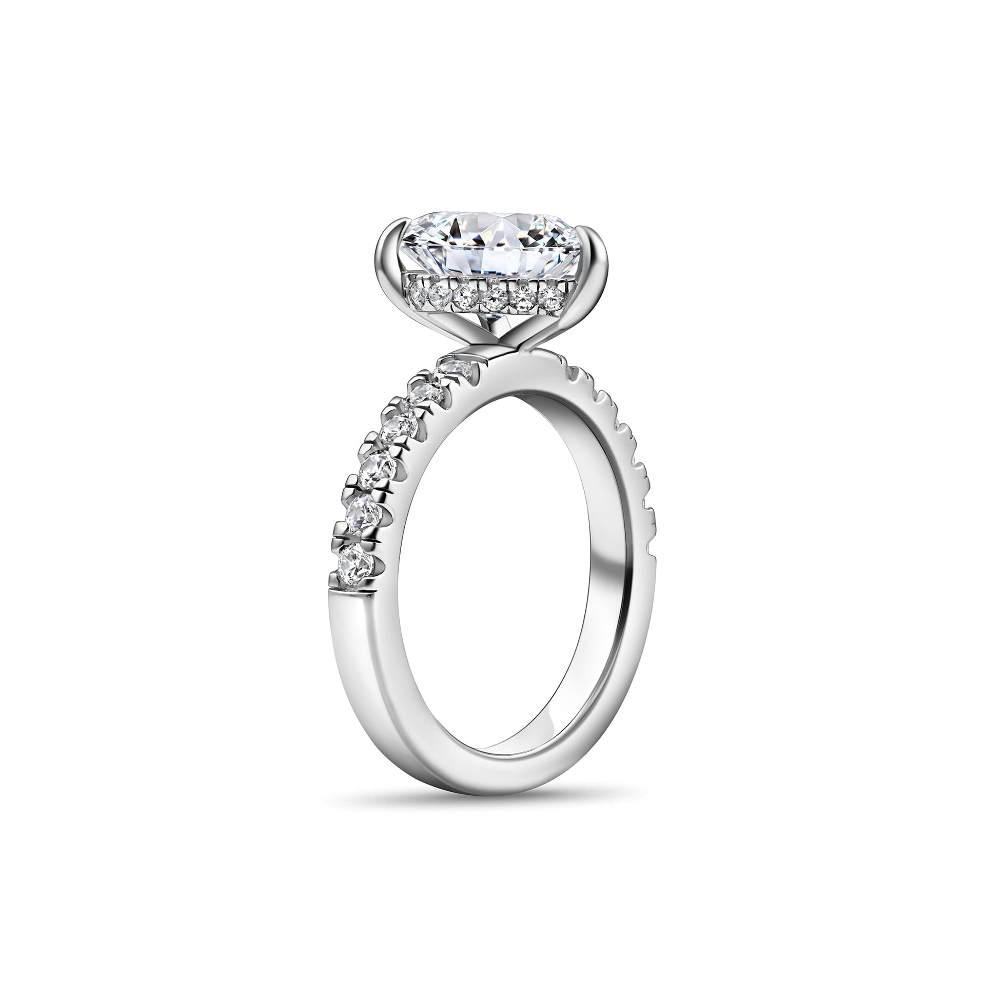Stunning 3.0 CT Pear Moissanite Engagement Ring in Pave Design 2